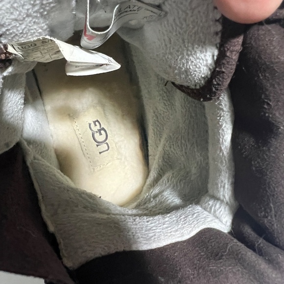 UGG Turlock Leather Weather Boot Kids Size 4 Chestnut Brown Walnut Waterproof - Picture 6 of 14